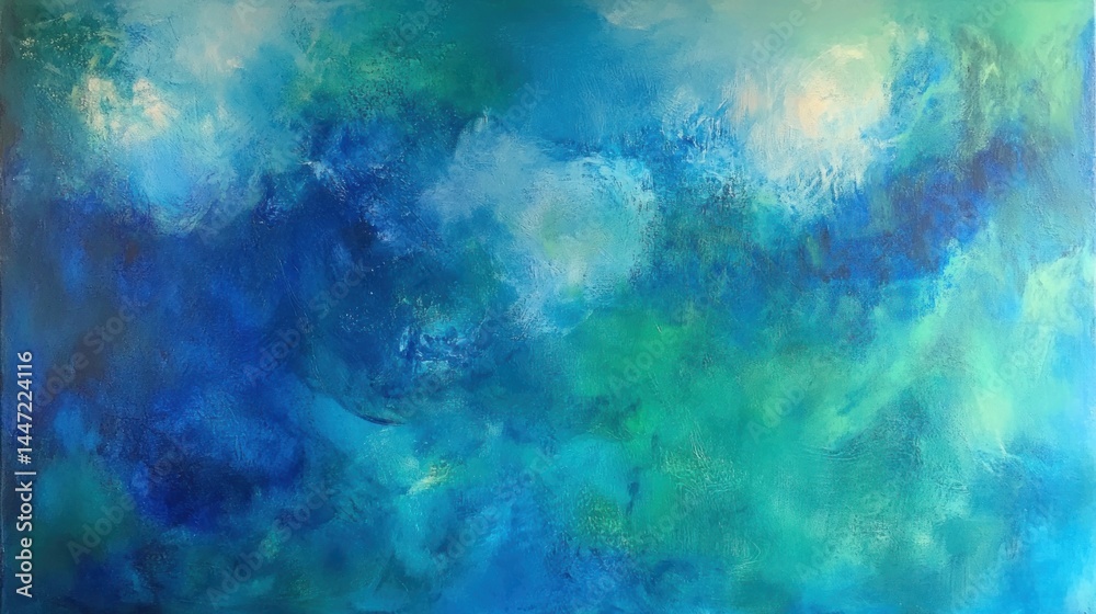 Obraz premium A vibrant abstract expressionist painting of a celestial sea.