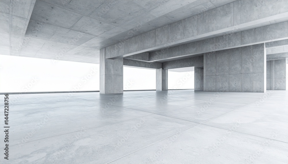 Empty concrete structure with minimalist design and natural light for architecture concepts Empty concrete structure with minimalist design and natural light for architecture concepts