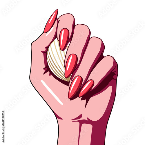 Stylish hand displaying a shell, bold self-expression