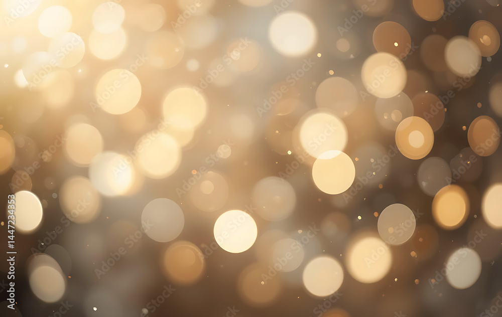 Fototapeta premium Cream abstract background with soft bokeh lights and glow
