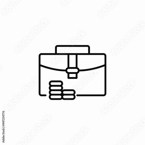 business travel briefcase icon sign vector