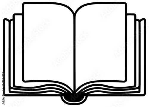 Book, Read, Library, Study Line Icon, Vector, Illustration, Logo Template. Suitable For Many Purposes.Open book silhouette icon for web and apps.
