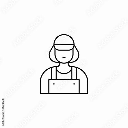 female builder icon sign vector