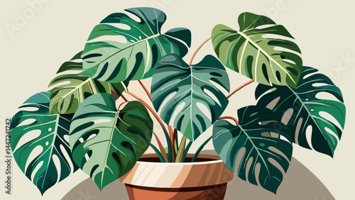 Monstera’s large leaves create a bold focal point in interiors.
The pot's simplicity balances nature’s wild expression.
Isolated on white for a crisp, high-end vector layout.
Perfect for botanical pos