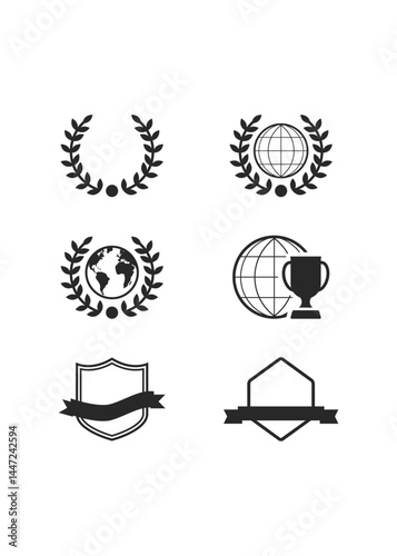 Wreath coat of arms and blazons set stock illustration