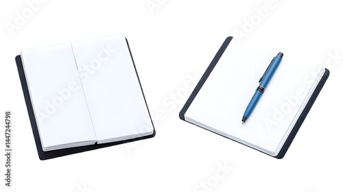 Realistic 3D Isometric Notebook And Pen Illustration Isolated Background