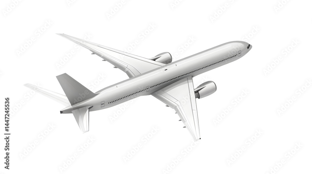 Realistic 3D Model Of Airplane Isolated Background Realistic 3D Model Of Airplane Isolated Background