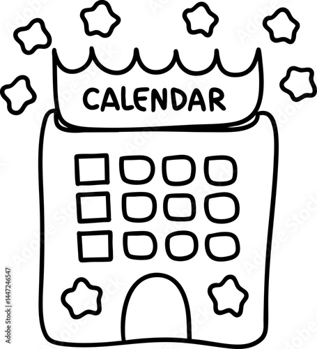 creative calendar design featuring event theme with stars and playful style