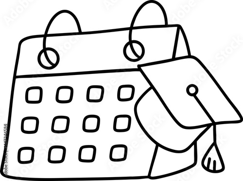 calendar marks important event in education, symbolizing milestones and achievements