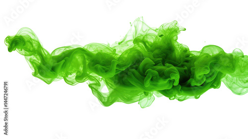 Green Smoke Cloud on Transparent Background

