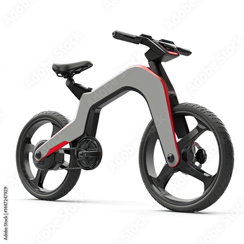 Foldable electric bike with futuristic portability features, no background