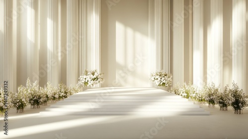 Elegant white ceremony space