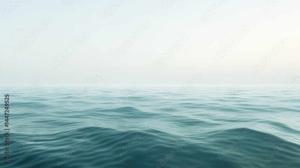 Fototapeta premium Calm, misty ocean waves at dawn.