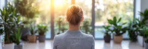 Thoughtful Woman in Modern Glass Office with Blurred Background, Copy Space for Text Placement Free Download Thoughtful Woman in Modern Glass Office with Blurred Background, Copy Space for Text Placement - GFXLoad