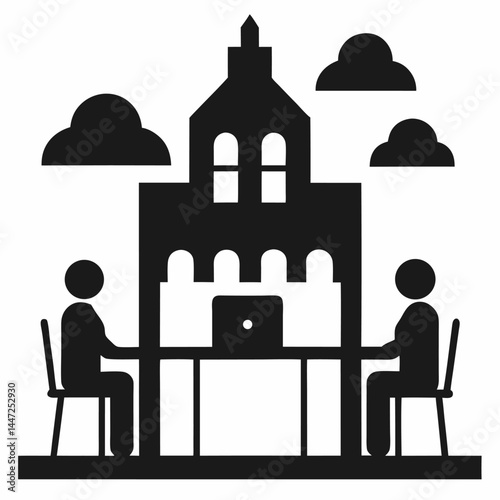 Coworking Space icon on white background