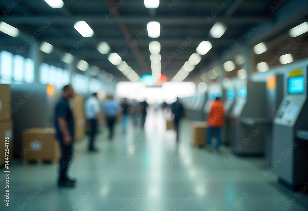 Generative AI, Blurred Office Space with Employees and Technological Infrastructure Generative AI, Blurred Office Space with Employees and Technological Infrastructure