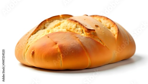 baked bread isolated on white background