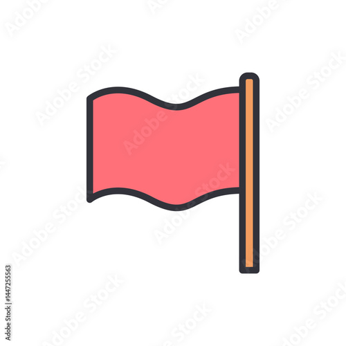 Flag colored icons, minimalist vector illustration ,simple transparent graphic element .Isolated on white background