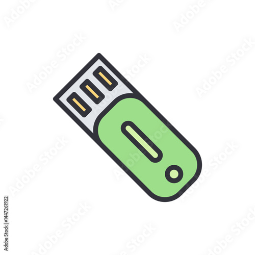 Flash drive colored icons, minimalist vector illustration ,simple transparent graphic element .Isolated on white background