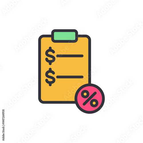 Loan report colored icons, minimalist vector illustration ,simple transparent graphic element .Isolated on white background