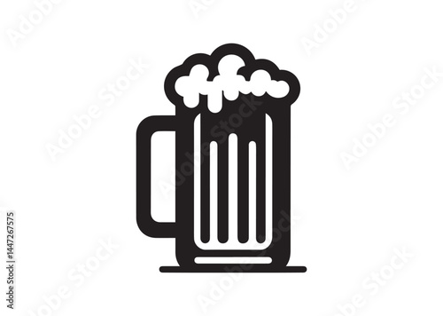 Beer mug silhouette Vector isolated on white background