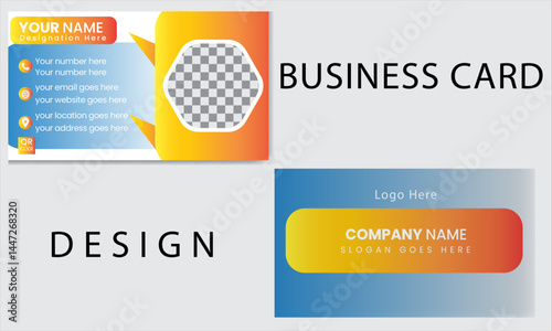 Double-sided Creative Business Card Design template. Clean Professional Business Card Template. Simple Business Card Layout Horizontal and Vertical. Colorful and Unique Business Card.    