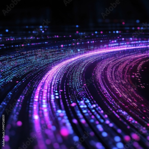 Abstract digital stream of data  A swirling, vibrant, and dynamic representation of digital information