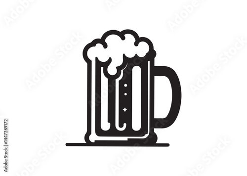 Beer mug silhouette Vector isolated on white background