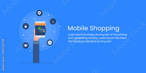 Online shopping, successful digital payment from mobile phone.