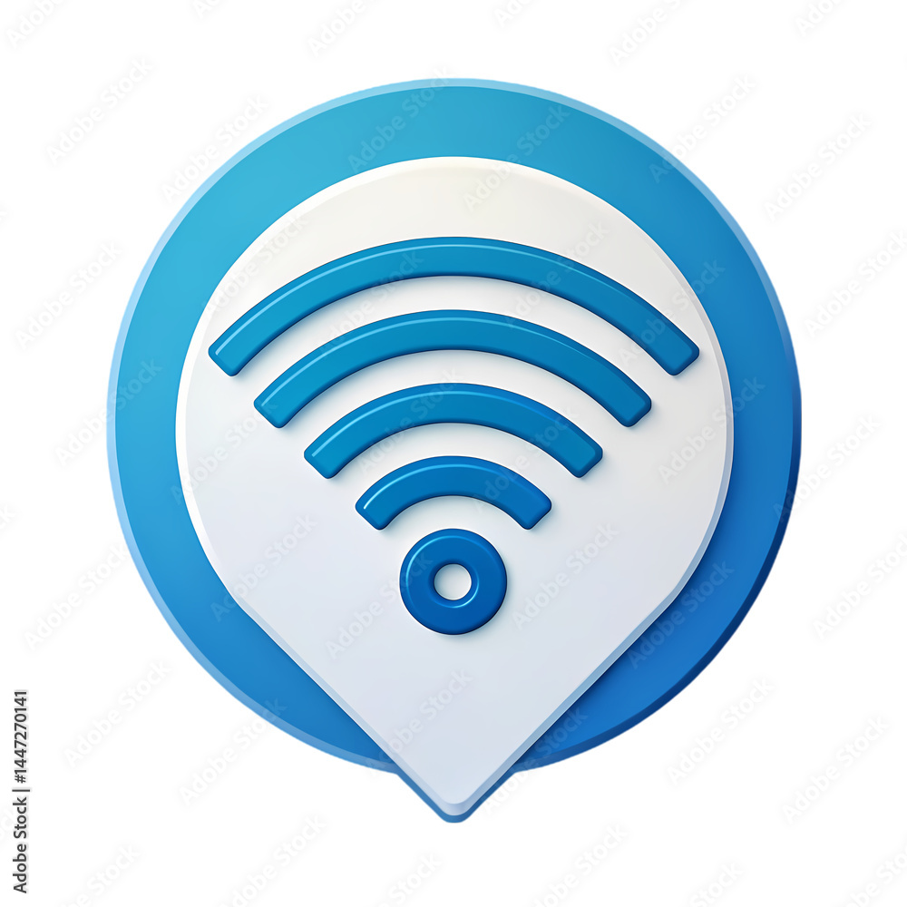 Wifi Hotspot Location Icon Wireless Network Signal Map Pointer isolated on transparent background