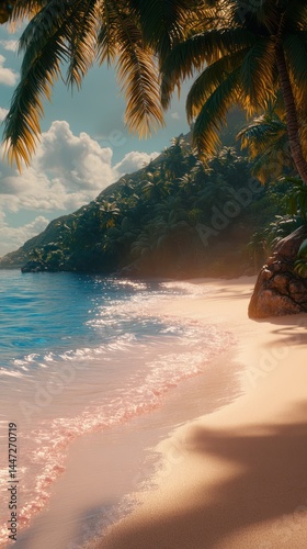Tropical beach paradise scene