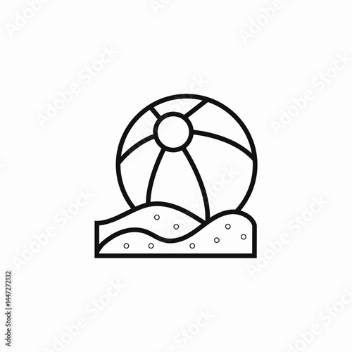 ball beach sand icon sign vector