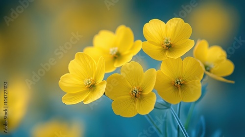Vibrant yellow flowers, soft focus