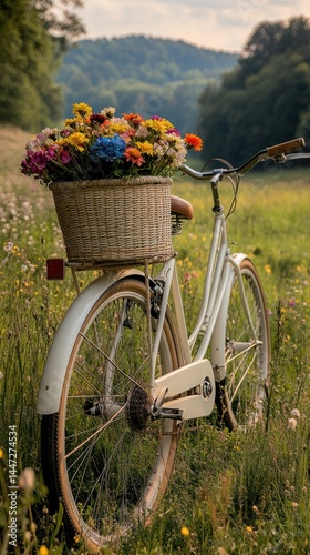 Vintage bike with flowers