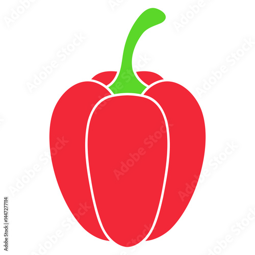 red bell pepper vector illustration
