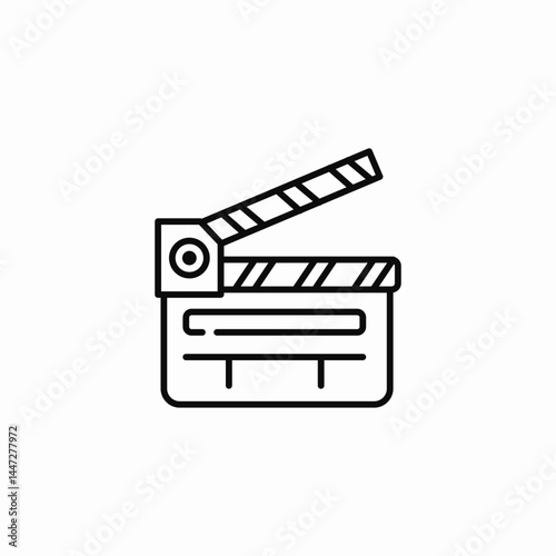 clapperboard shooting icon sign vector