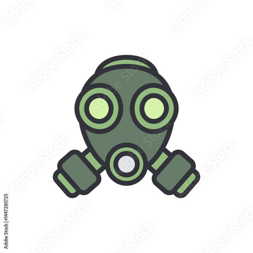 Respirator colored icons, minimalist vector illustration ,simple transparent graphic element .Isolated on white background