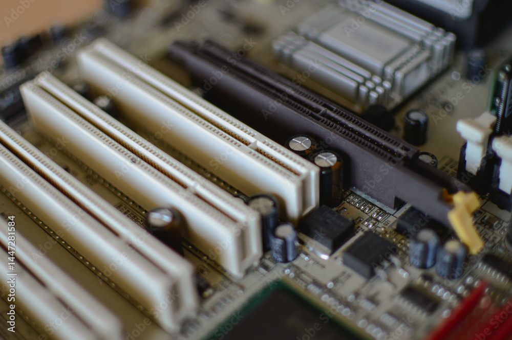close up of computer motherboard close up of computer motherboard
