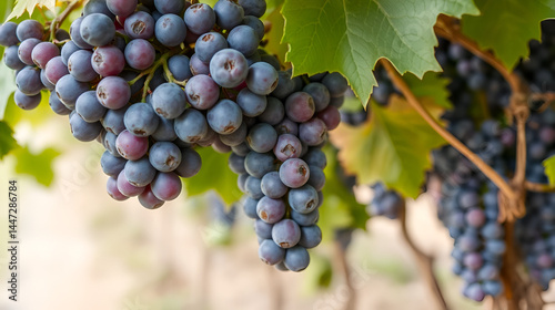 Wallpaper Mural Ripe Blue and Purple Grapes Cluster Hanging from Vine Torontodigital.ca