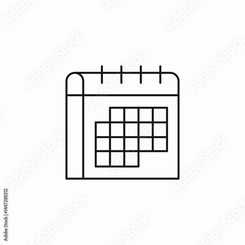 monthly calendar icon sign vector