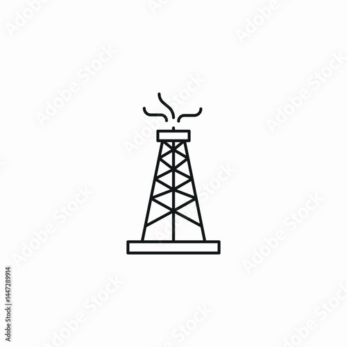 refinery tower icon sign vector