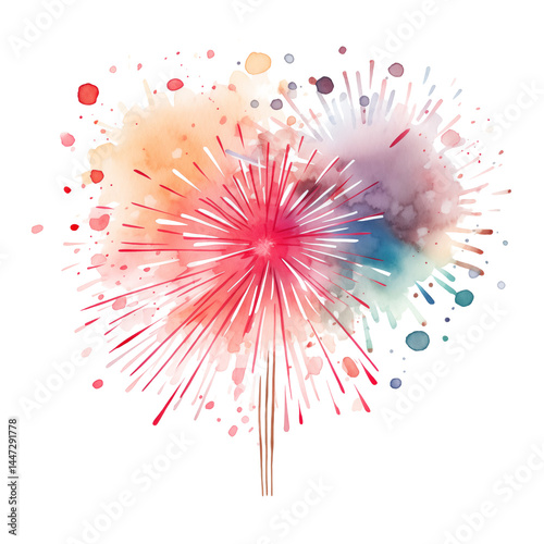 fireworks on the white background