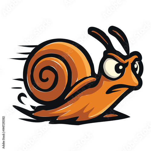 Speed snail vector logo illustration