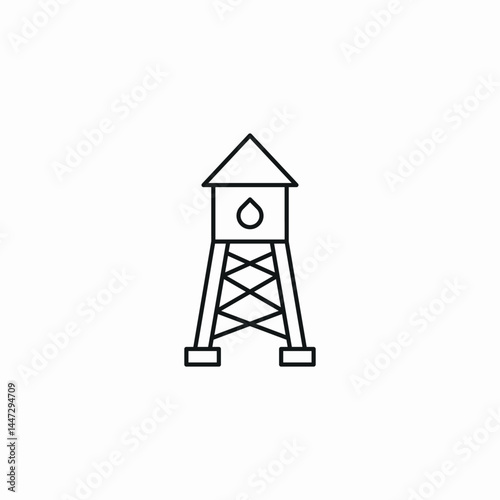 water tower icon sign vector