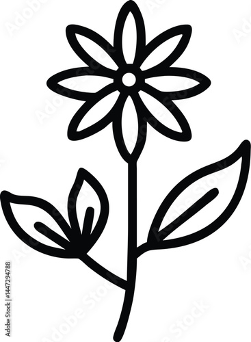 Medicinal Herbs Vector Icons – Thin Line Set of Healing Plants for Wellness, Health, and Herbal Remedies
