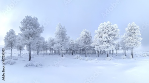 Wallpaper Mural Snowy Trees Path in Winter Wonderland Torontodigital.ca
