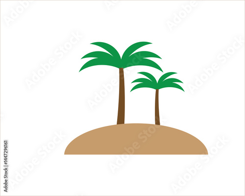Palm tree on an isolated island