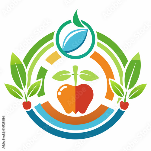 Symbol of Nutrition and Wellness in Vibrant Colors  