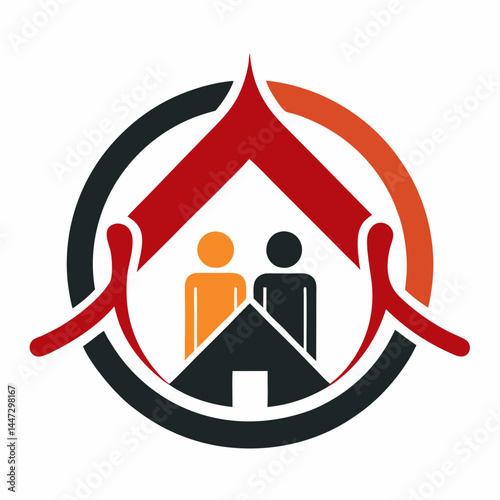 Symbol of the fight against homelessness in vibrant colors  
