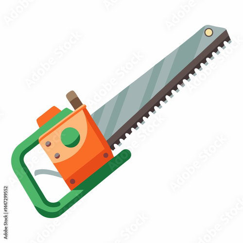 Concrete saw illustration in vibrant colors  